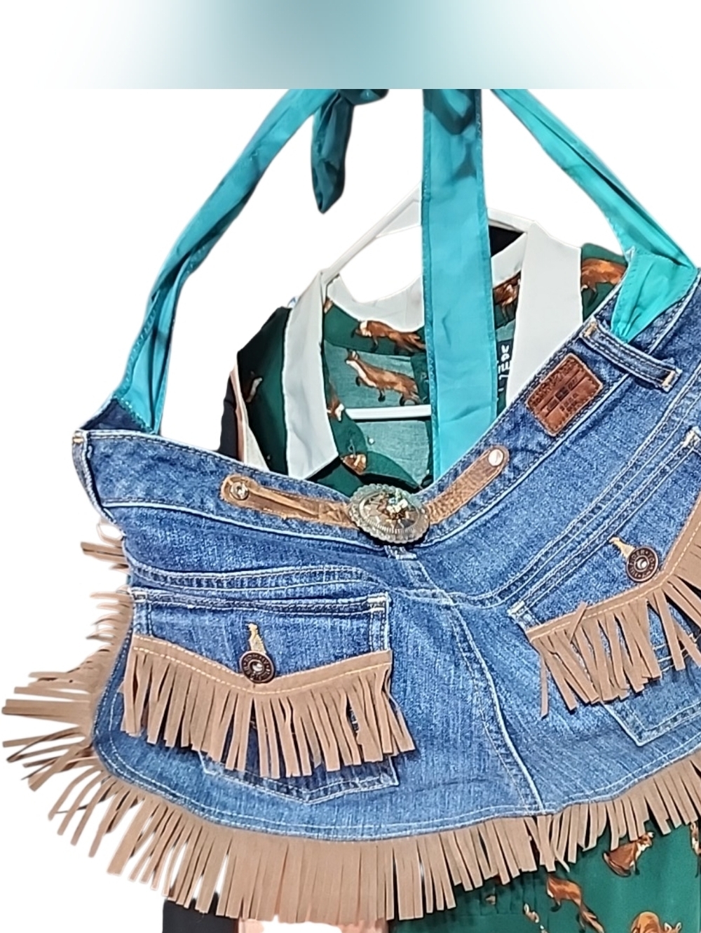 Upcycled Tommy Hilfiger Denim Fringe Western Statement Belt 🤠✨ - Picture 3 of 8